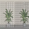 Modern glass brick partition glass brick screen 3d model