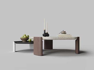 Modern solid wood coffee table 3d model