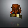 Stylish Red Backpack With Decorative Pendants Small Items And Lantern Tag Design