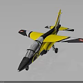 Yellow and Black Model Airplane with Sleek Aerodynamic Design and Cockpit Details
