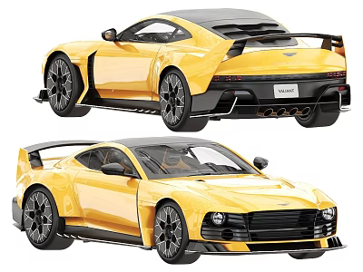 Detailed Yellow Sports Car Exterior With Front And Rear Design Features 3d model