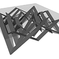 Modern Geometric Coffee Table With Unique Angular Structure And Symmetric Design