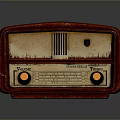 Red Vintage Radio With Classic Design And Tuning Dial Knobs