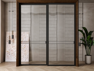 glass sliding door 3d model