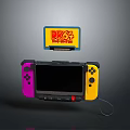 Nintendo Switch Console With Purple Yellow Controllers And Donkey Kong DK34 Game Cartridge