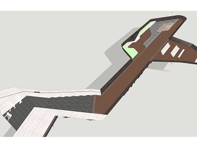 Innovative Road Infrastructure Design With Pedestrian Walkways And Green Landscaping 3d model