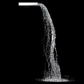 Garden Ornament With Artistic Flowing Water Streams On Black Background