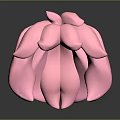 Game Movie Character With Pink Petal Shaped Head And Stylish 3D Design Appearance