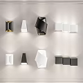 Modern Black And White Wall Mounted Lamps With Various Geometric Designs