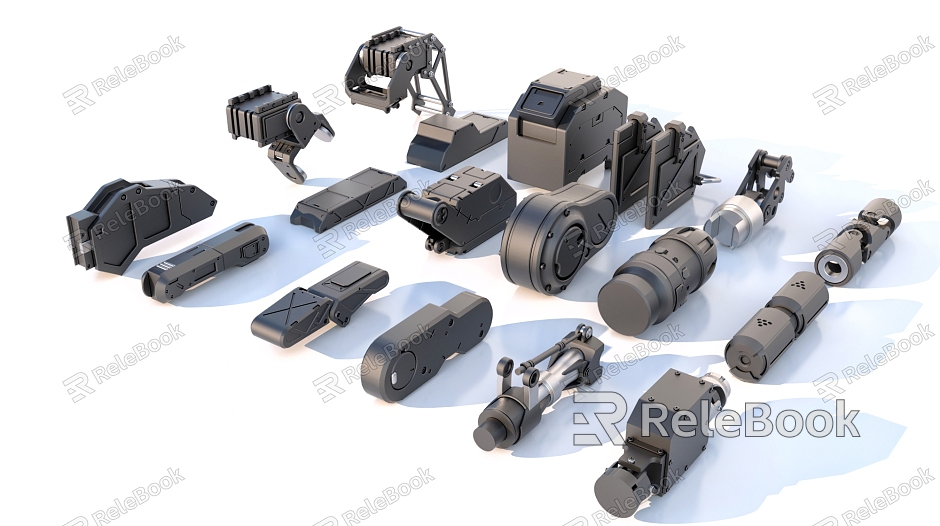 Hard surface mechanical parts combination of mechanical parts model