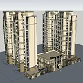 Modern High Rise Residential Buildings With Exterior Architectural Details And Balconies