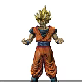 Anime Character Doll Featuring Golden Spiky Hair Orange Outfit Blue Belt And Fist Clenched Pose