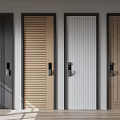 Hinged Doors with Various Designs Colors Textures Sleek Frames and Modern Handles 3d model