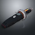 Black Underwater Vehicle With Silver Ring Structure And White Logo Red Bottom 3d model