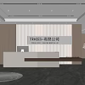 Modern company front desk office area front desk reception area leisure chair partition 3d model