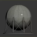 Spherical Industrial Storage Equipment With Steel Support Structure And Flat Base Design