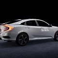 White Modern Sedan Car With Sleek Exterior Design And Black Alloy Wheels