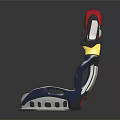 Modern Sporty Racing Seat With Red Blue White And Yellow Accents
