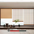 new bamboo curtain rolling curtain 3d model