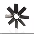 Black Metal Multi Blade Fan Component With Central Circular Hole