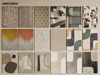Different Square Carpets Featuring Geometric Patterns Abstract Designs And Modern Styles 3d model
