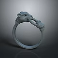 Unique Stylish Grey Lion Head Ring With Claw Design Fashion Accessory For Men Women