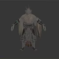 Male Fantasy Character With Pointed Ears Small Horns And Robe Armor Design