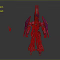 Pink and Purple Sci Fi Robot Character with Green Eye and Mechanical Armor Design