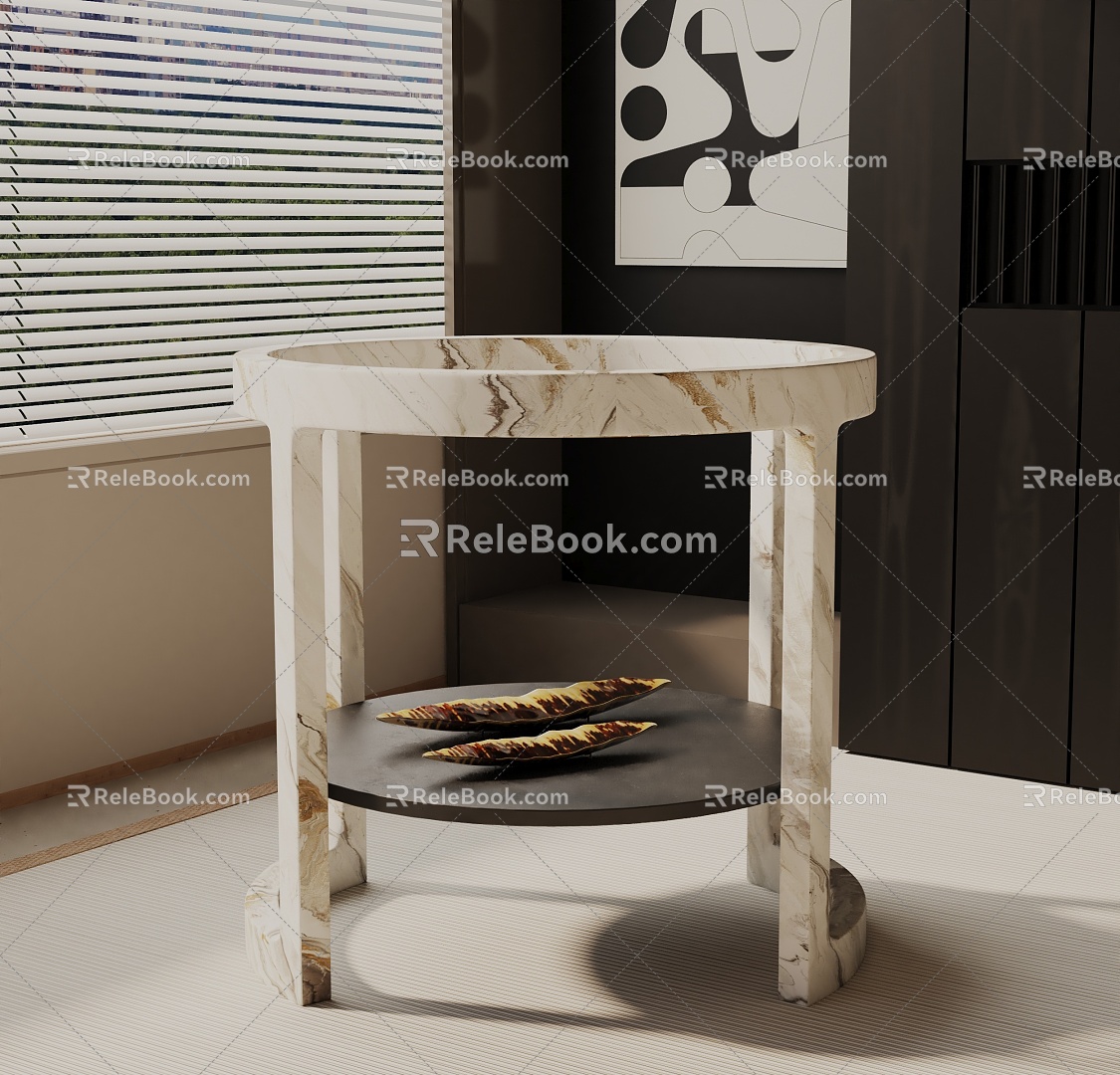 Modern Bedside Cabinet 3d model