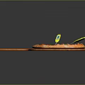 Freshly Baked Pizza On Wooden Paddle With Vegetable And Meat Toppings And Yellow Cutters