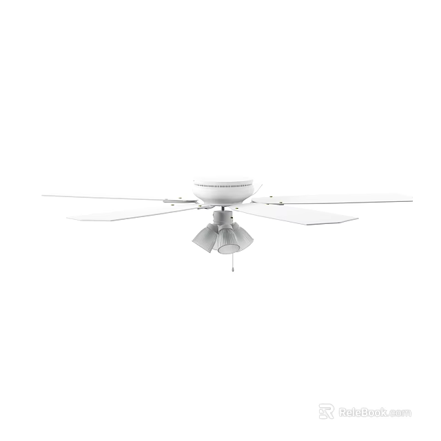 Modern White Ceiling Fan With Light Ceiling Mounted Design For Home Use 3d model 