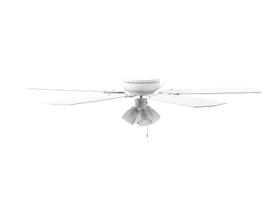 Modern White Ceiling Fan With Light Ceiling Mounted Design For Home Use 3d model