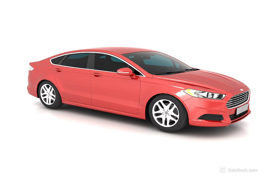 Red Modern Sedan Car With Sleek Design Silver Wheels And Headlights 3d model 