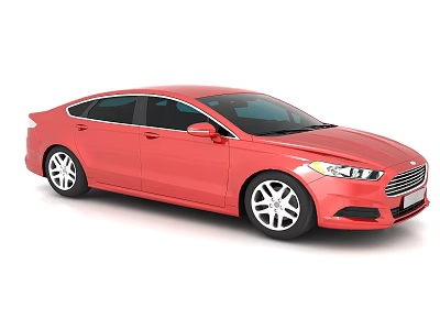 Red Modern Sedan Car With Sleek Design Silver Wheels And Headlights 3d model