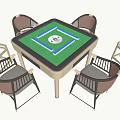 Modern Mahjong Table and Chair Mahjong Table Chess and Card Table 3d model