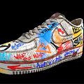 Colorful Graffiti Sneakers With Street Art Design And Hand Painted Details