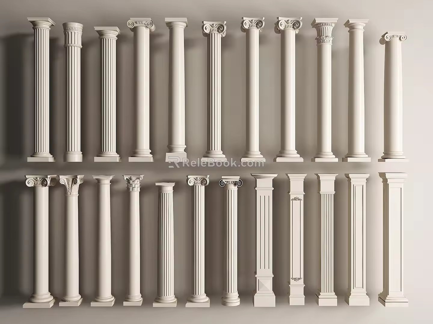 Columns Roman Column Square Column Head 3d model