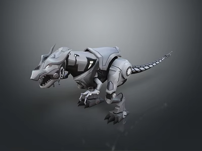 Mechanical Dinosaur 3D Model Game Movie Character With Metallic Texture And Mechanical Structure 3d model