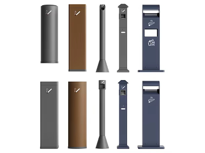 Outdoor Public Pillars In Various Colors With Modern Design And Functional Features 3d model