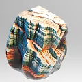 Unique Colorful Polished Stone Featuring Multicolored Stripes And Natural Layered Texture