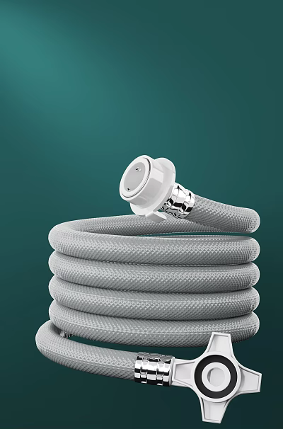 Phone Digital Charging Cable With Braided Hose White Connector And Coiled Design 3d model