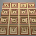 Classic Ceiling Design With Square Panels And Intricate Decorative Patterns 3d model