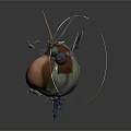 Game Movie Insectoid Character With Yellow Body Green Exoskeleton Wings And Transparent Ring