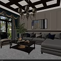 Elegant Light Grey Sectional Sofa With Multiple Soft Pillows For Warm American Style Living Room