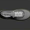 Gray Mesh Sporty Shoes With White Laces White And Gold Sole And Air Cushion