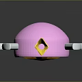 Magical Wand With Wings Star Center Golden Crown Top And Purple Pink Handle