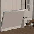 Modern Multifunctional Space With Wall Bed Built In Cabinets Writing Desk Chair And Wooden Floor