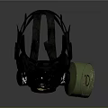 Fire Safety Gas Mask With Full Face Shield And Green Filter Canister