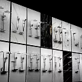 Modern Shower Heads With Various Designs On Black And White Marble Bathroom Walls