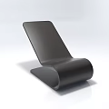 Modern Black Single Seater Sofa With Sleek Curved Design And Smooth Surface 3d model